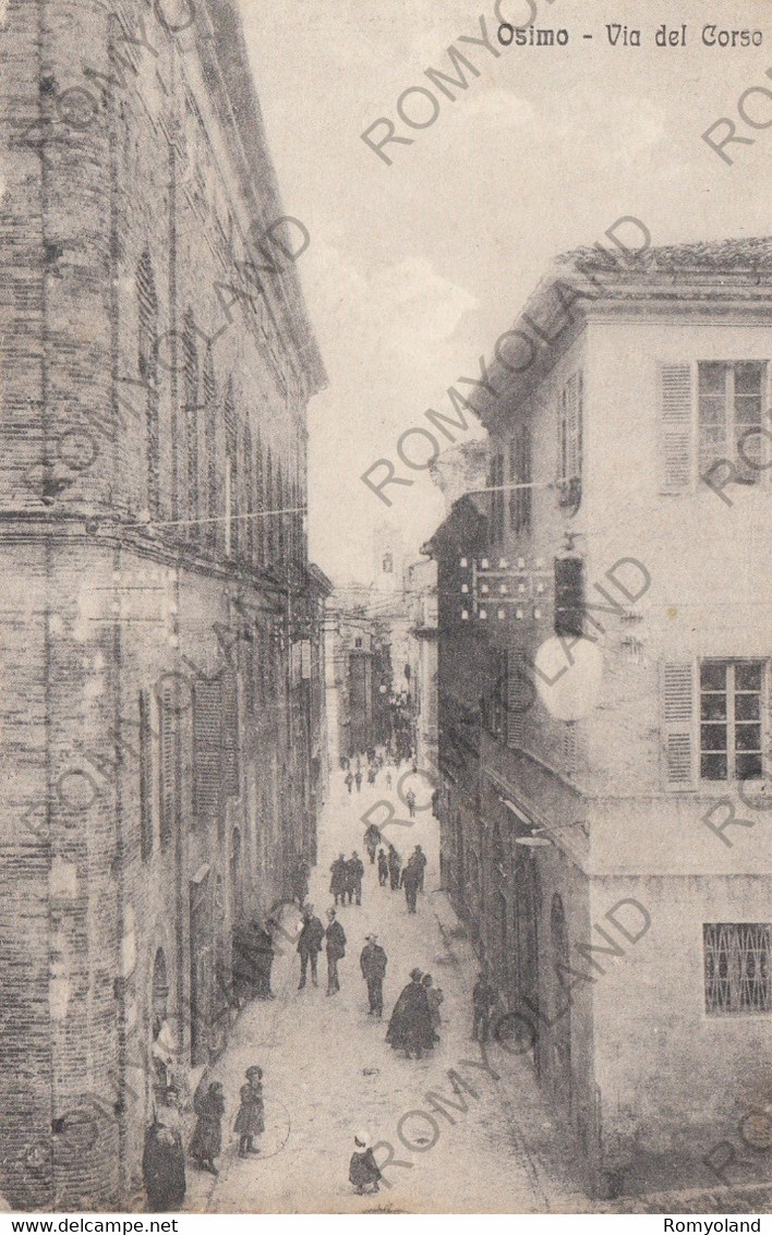 CARTOLINA  OSIMO,ANCONA,MARCHE,VIA DEL CORSO,BELLA ITALIA,MEMORIA,CULTURA,STORIA,IMPERO,VIAGGIATA 1918 - Ancona