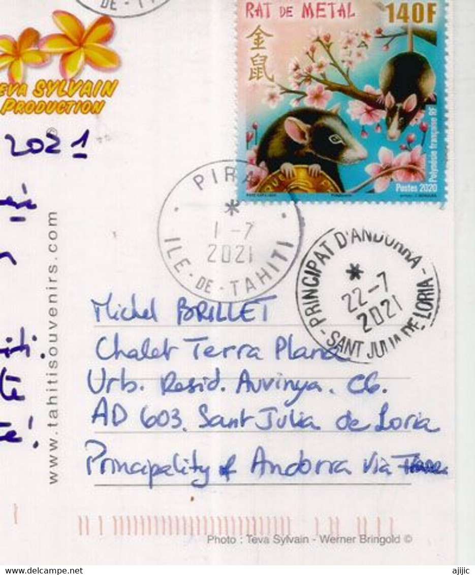 Festivité De Heiva (chants Et Danses Tahitiennes). Carte Postale Pirae,adressée Andorra,avec Timbre à Date Arrivée - Tahiti