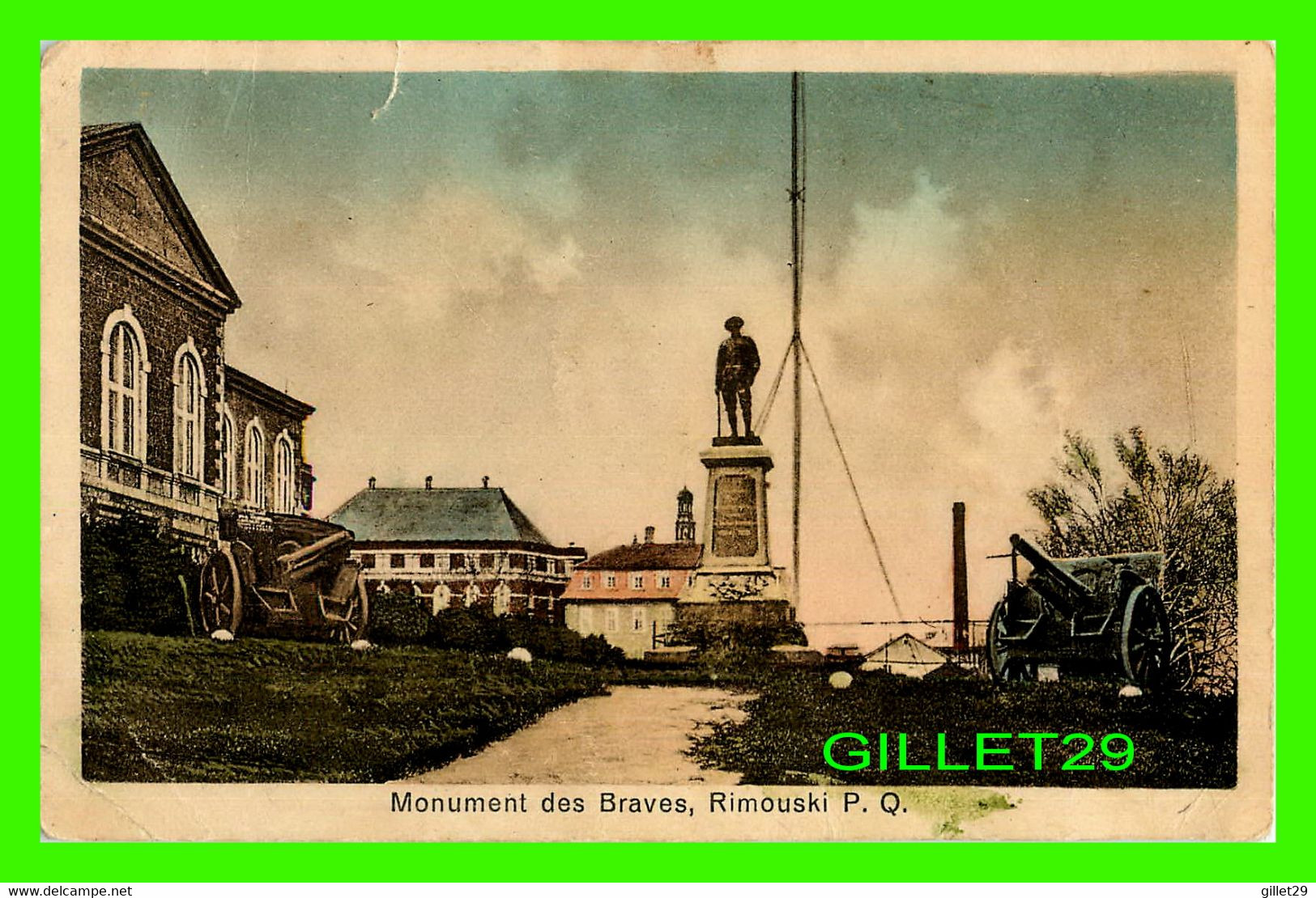 RIMOUSKI, QUÉBEC - MONUMENT DES BRAVES - CIRCULÉE EN 1934 - - Rimouski