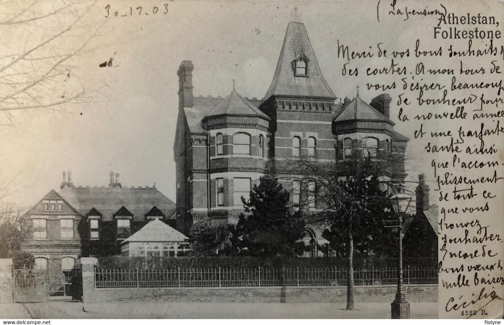 Folkestone - Athelstan - Villa Pension - Kent England - 1903 - Folkestone