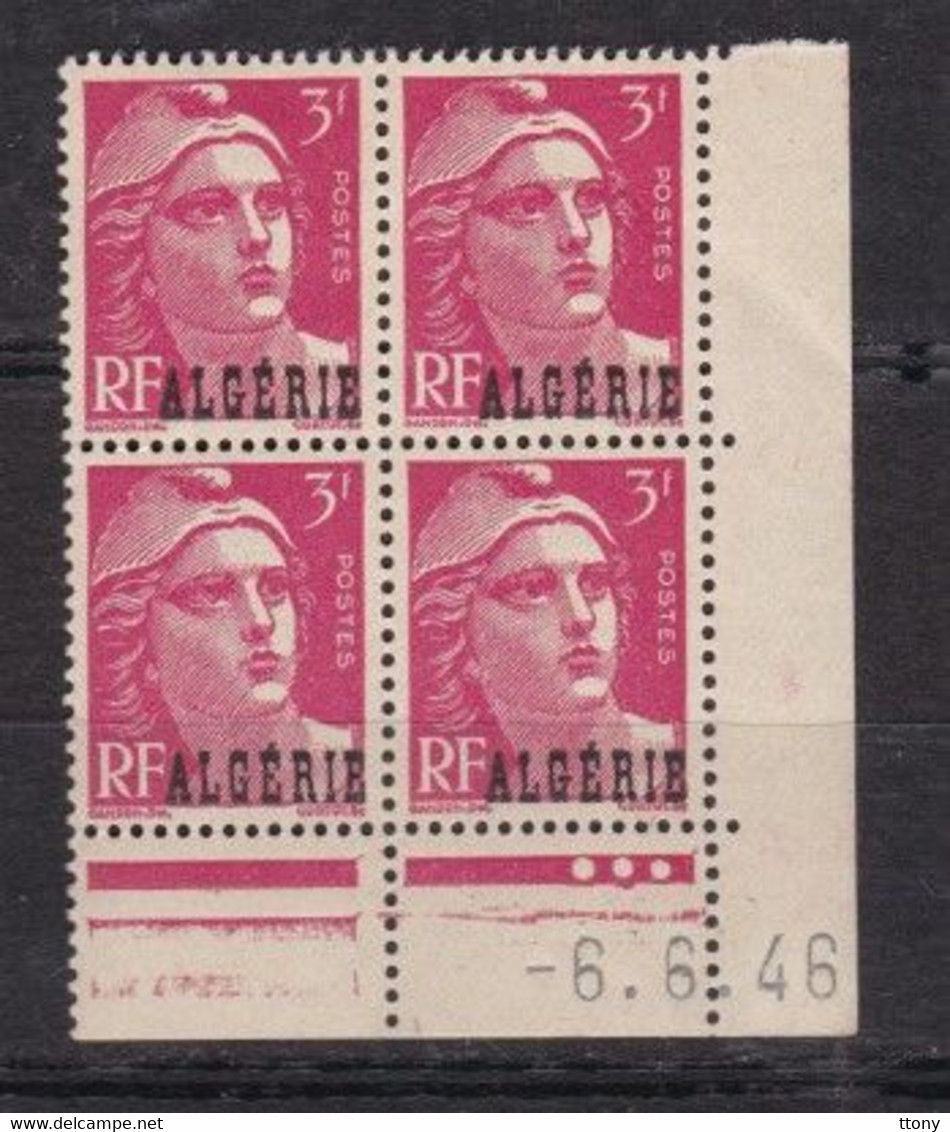 1 Bloc De 4 Coin Daté   6 / 6 / 1946  Type Marianne De Gandon    3 F - Nuevos