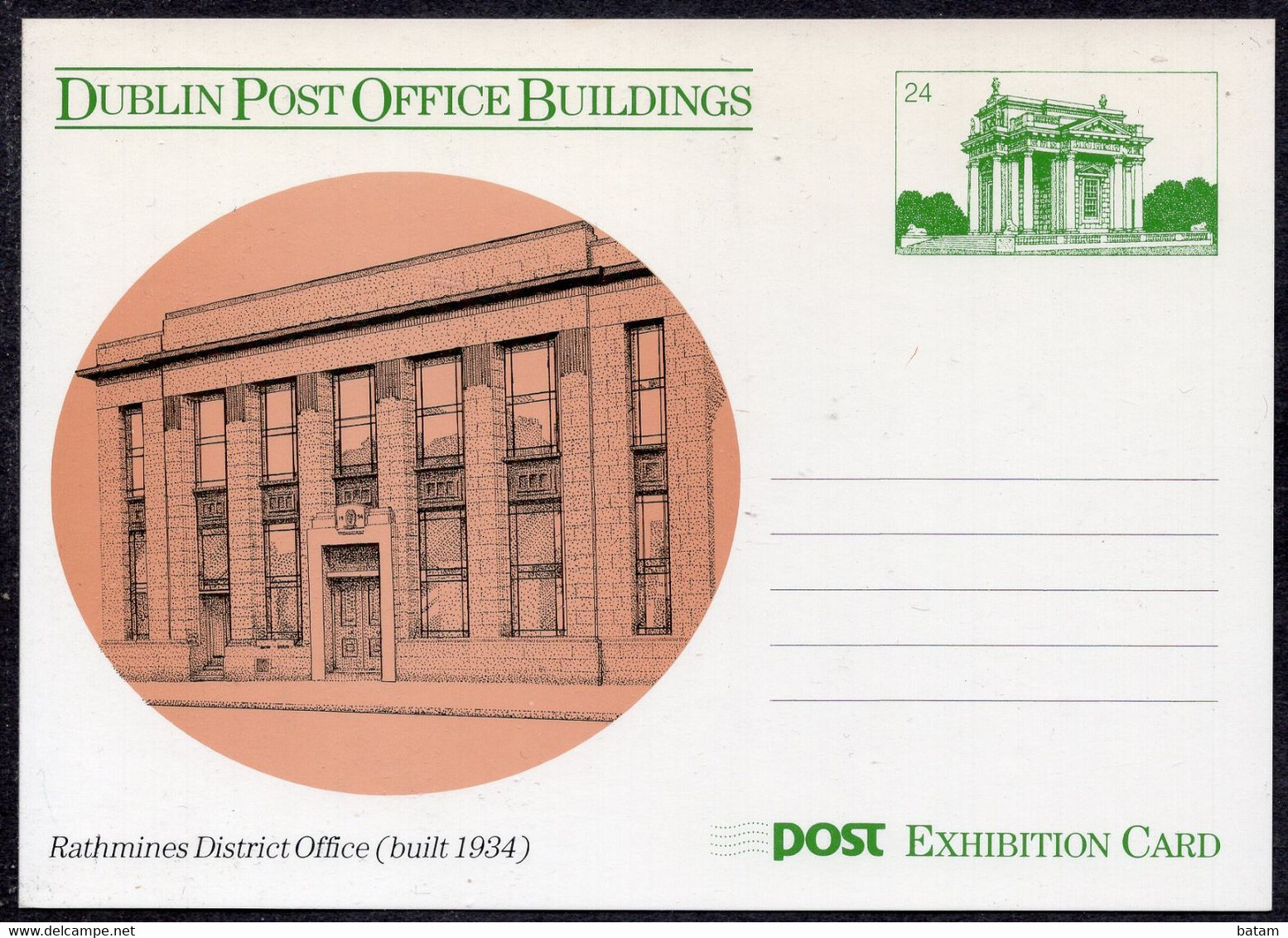 120 - Ireland - Dublin Post Office Buildings - Postal Stationery Card - Unused - Postal Stationery