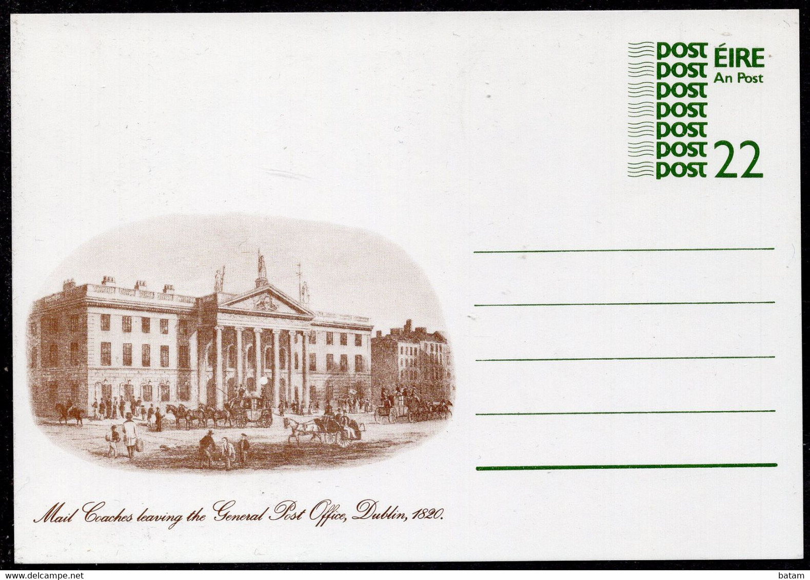 122 - Ireland - Dublin Post Office Buildings - Postal Stationery Card - Unused - Postal Stationery