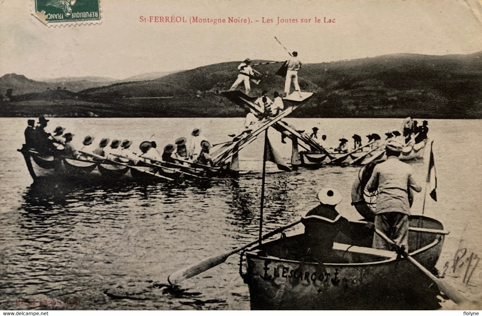 St Ferréol - Montagne Noire - Les Joutes Sur Le Lac - Combat Jeux - Bateau L’escargot - Saint Ferreol
