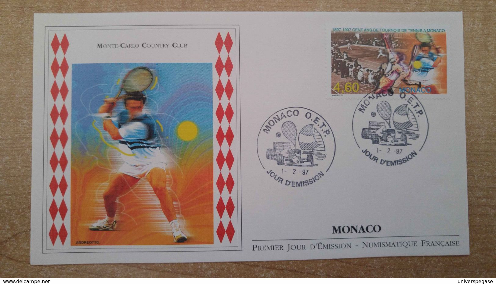 N°2102 - FDC 100 Ans De Tournois De Tennis, à Monaco - FDC