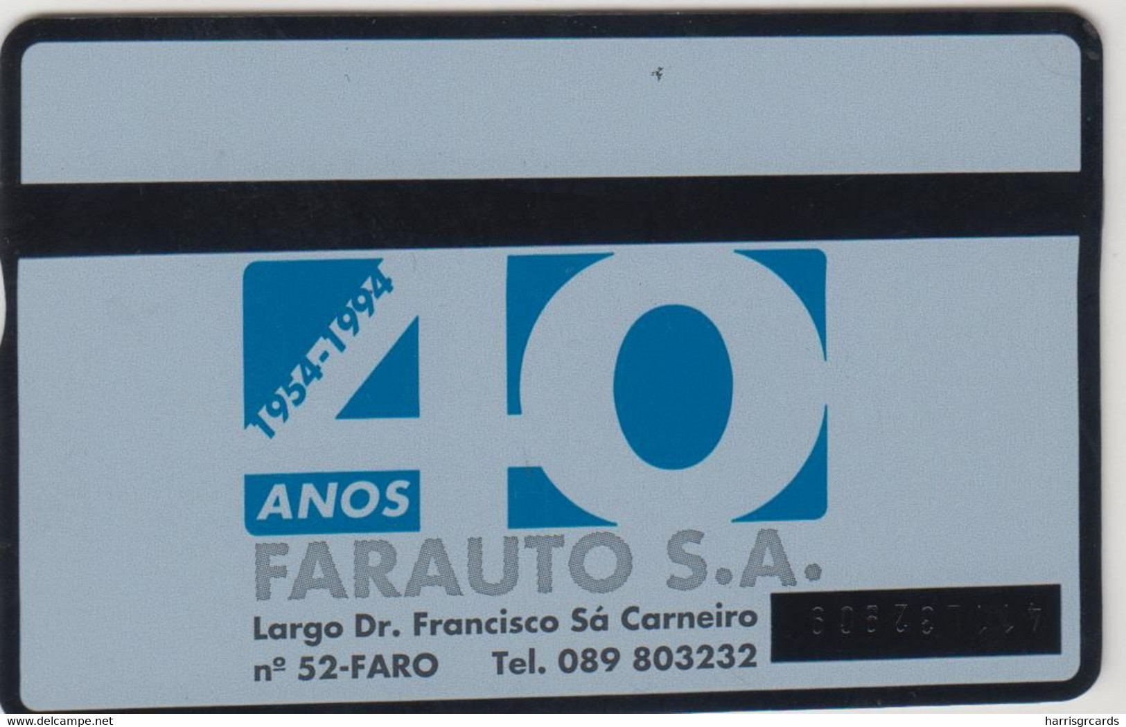 PORTUGAL - Farauto Laranja, Telecom Portugal 50 U, CN:411L, Tirage 7.800, 01/94, Used - Portugal