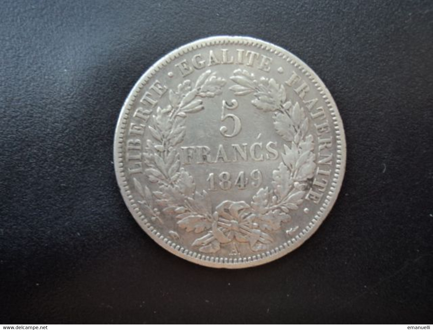 FRANCE : 5 FRANCS  1849 A main / chien   tranche B *   F.327.1 / G.719 / KM 761.1      SUP