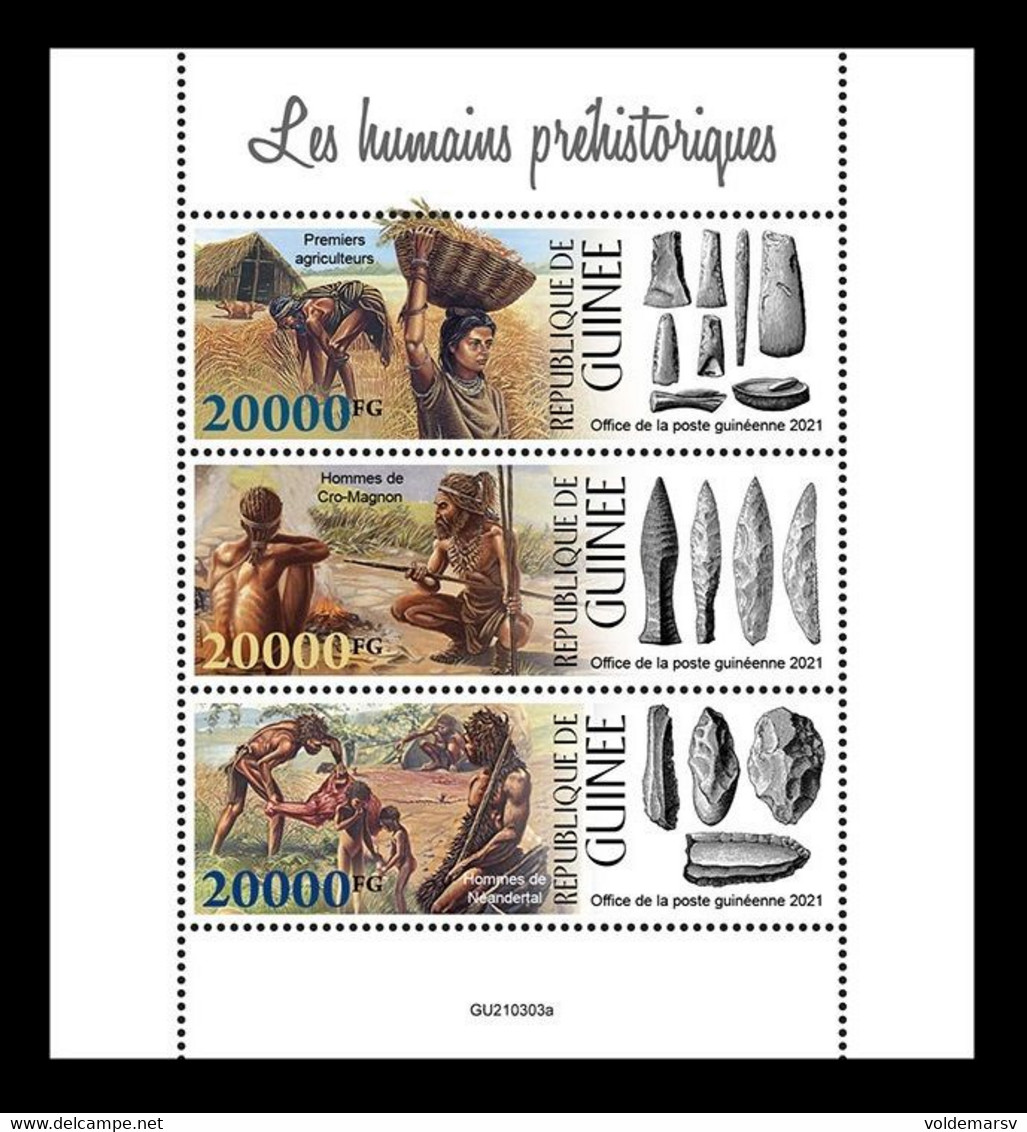 Guinea 2021 Mih. 15615/17 Prehistoric Humans MNH ** - Guinea (1958-...)