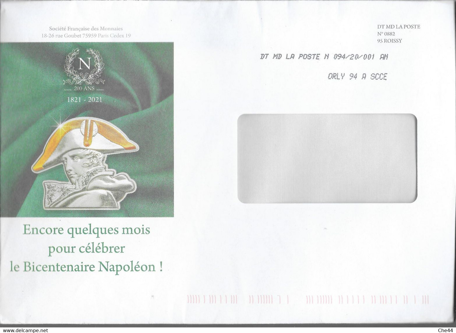 Enveloppe Destinéo : Bicentenaire De Napoléon. (Voir Commentaires) - Covers & Documents