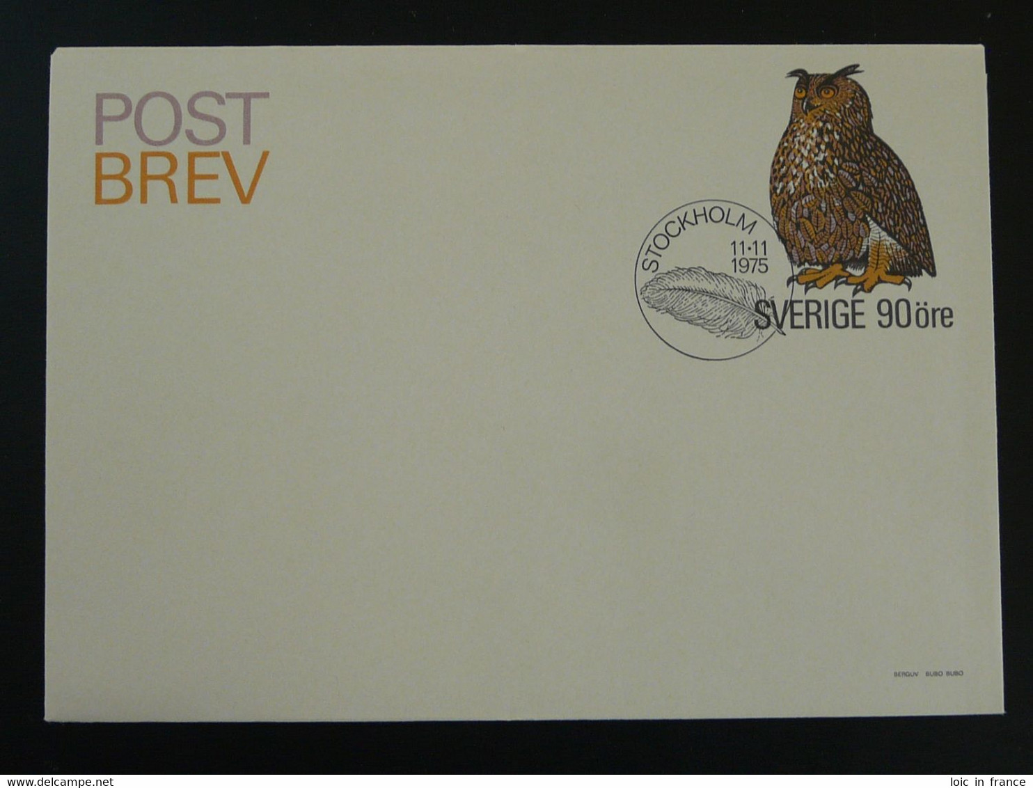 Entier Postal Stationery Hibou Owl Suede Sweden Ref 780 - Eulenvögel