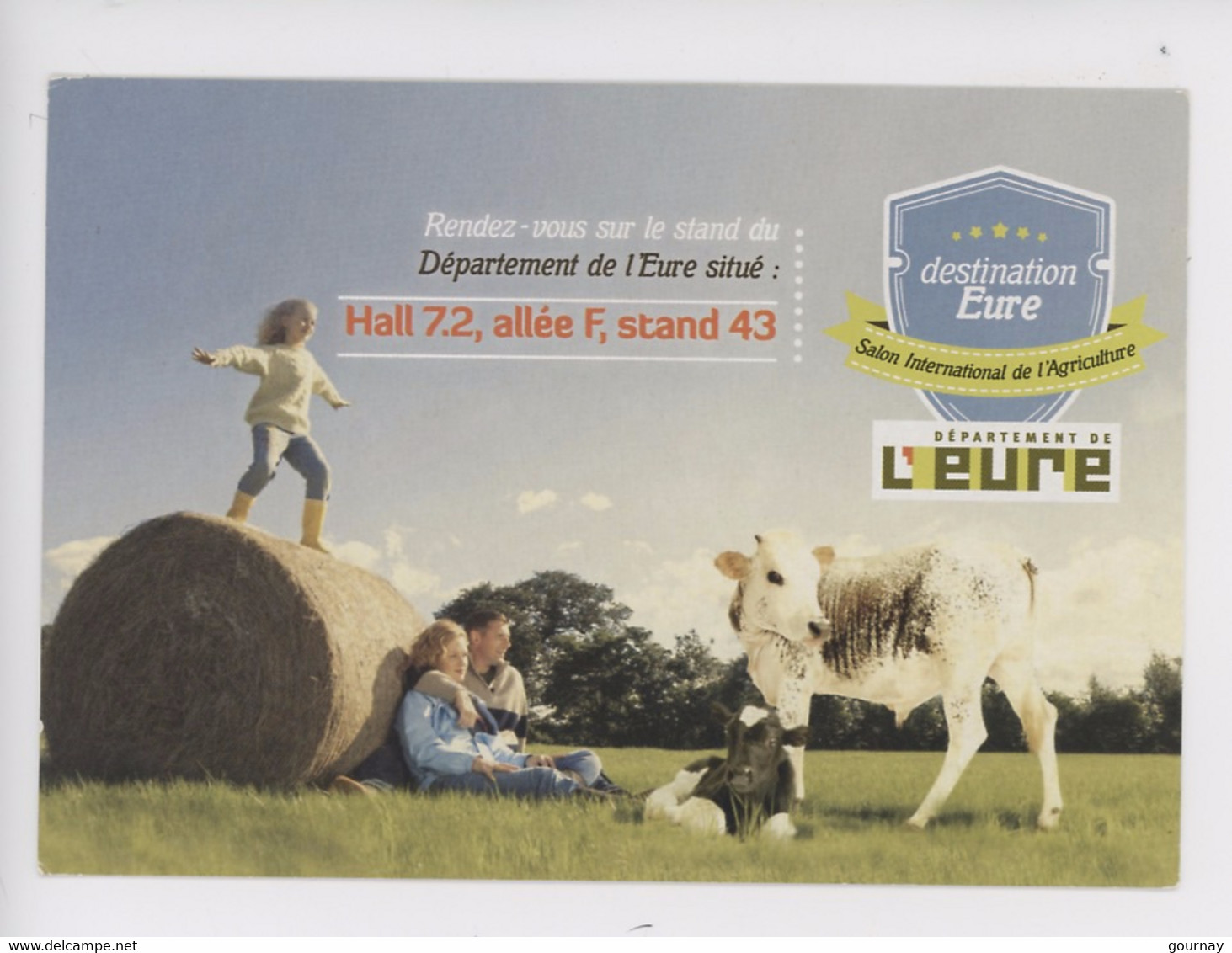 Eure (27) Salon International De L'agriculture - Normandie Vache Veau Meule, Balle De Foin Couple Enfant - Publicité