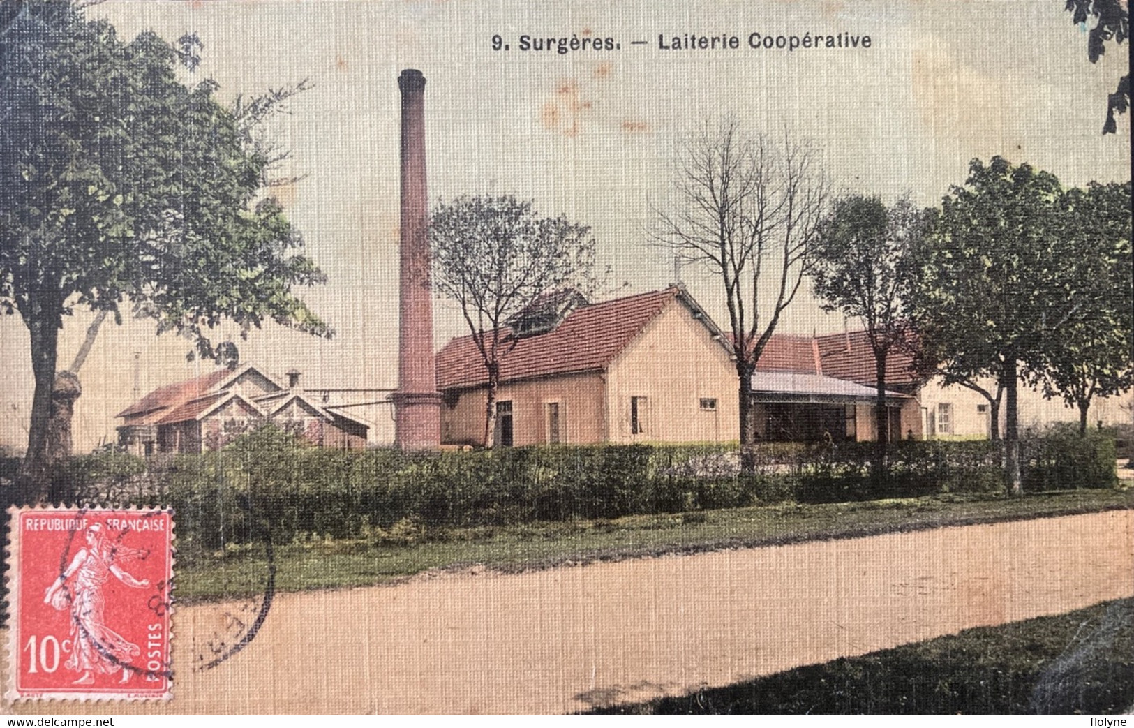 Surgères - La Laiterie Coopérative - Usine Industrie Lait Laitier - Cpa Toilée Colorisée - Surgères