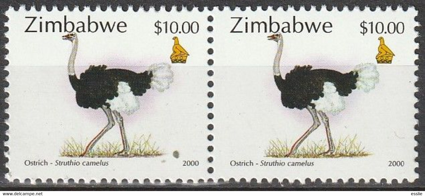 Zimbabwe - 2000 - Ostrich Pair - Autruches