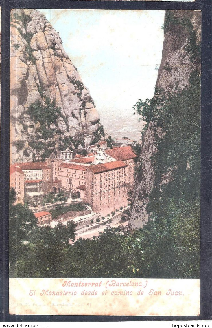 SPAIN ESPAGNE Montserrat El Monasterio Desde El Camino De San Juan FOXING TO CARD DOS NON DIVISE - Otros & Sin Clasificación