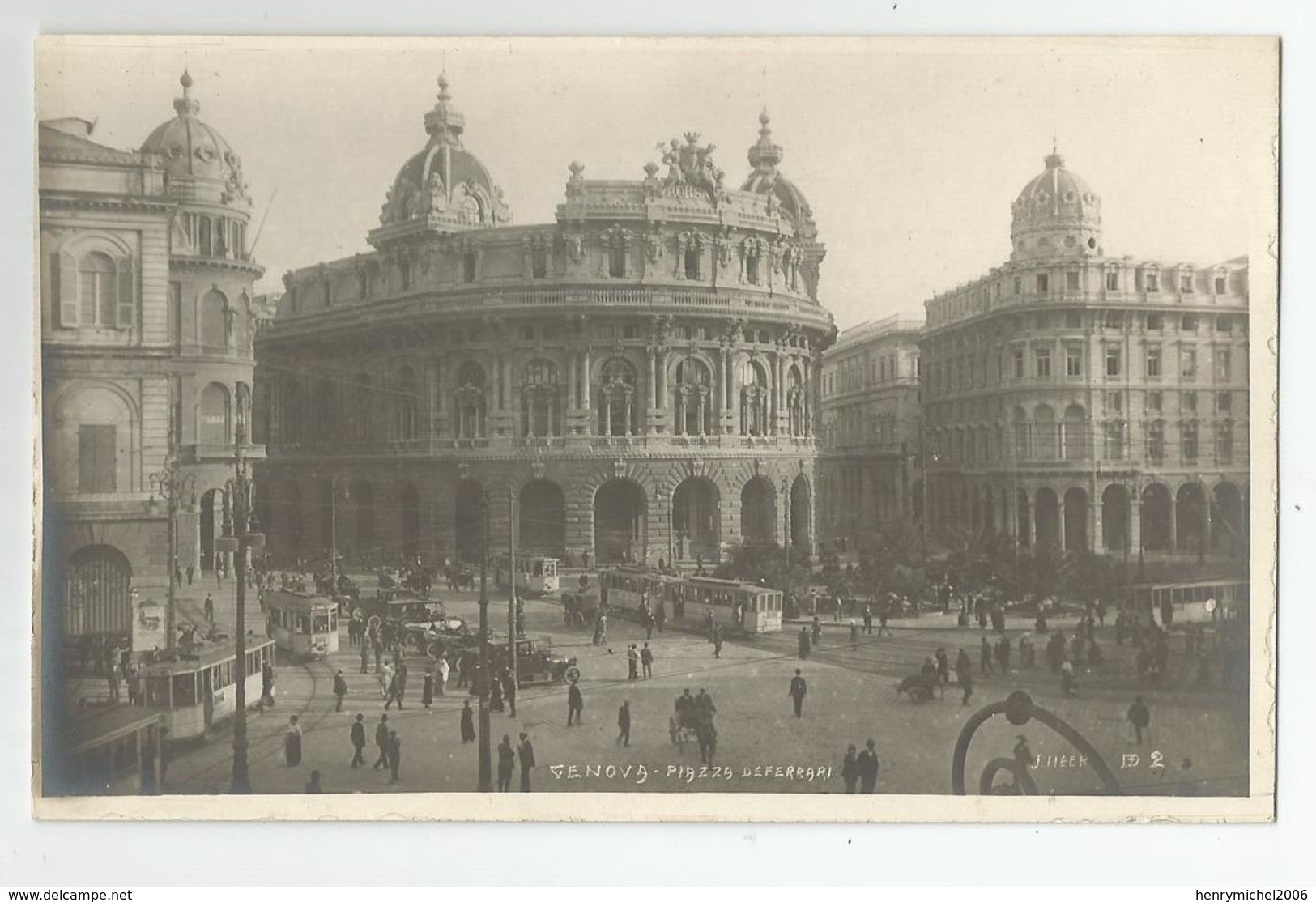 Italie Italy Italia  Genova Carte Photo Piazza Deferrari Tram Tramway - Genova (Genua)