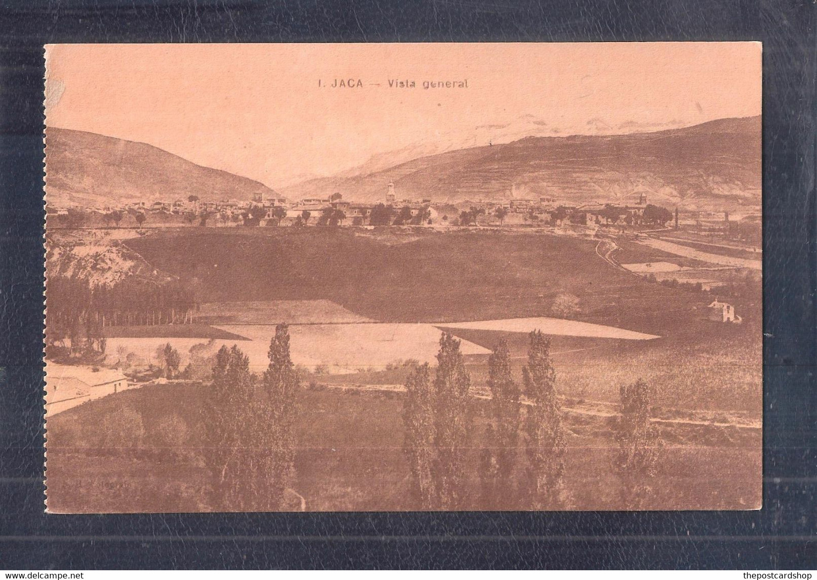 SPAIN ESPAGNE "SEPIA CLOSER VIEW "No.1 JACA VISTA GENERAL Unused EDICION F.H. JACA - Huesca