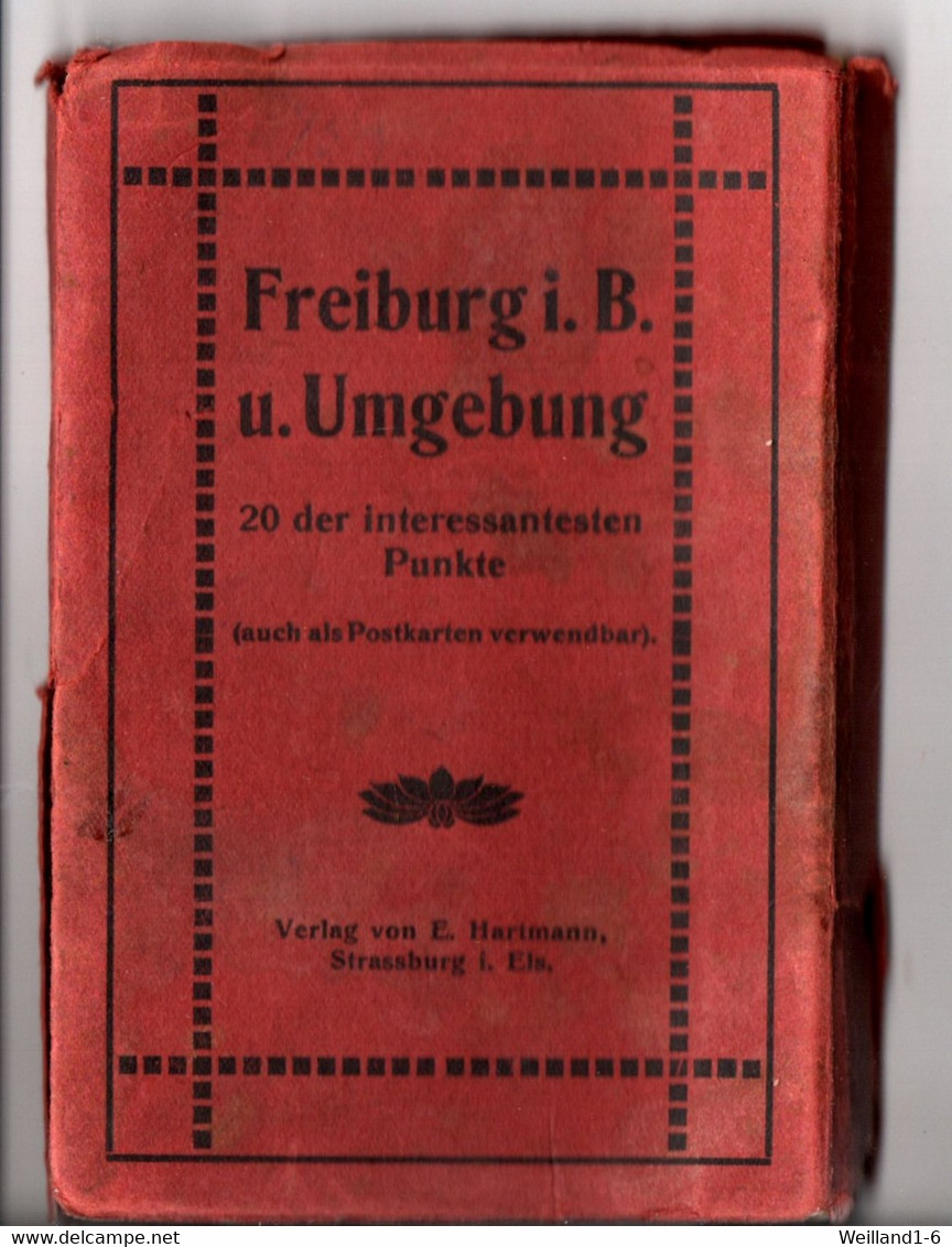 Leporello Freiburg I.Br. Und Umgebung Mit 20 Der Interessanten Punkte, Je 9 X 14 Cm, Um Ca. 1920 - Freiburg I. Br.