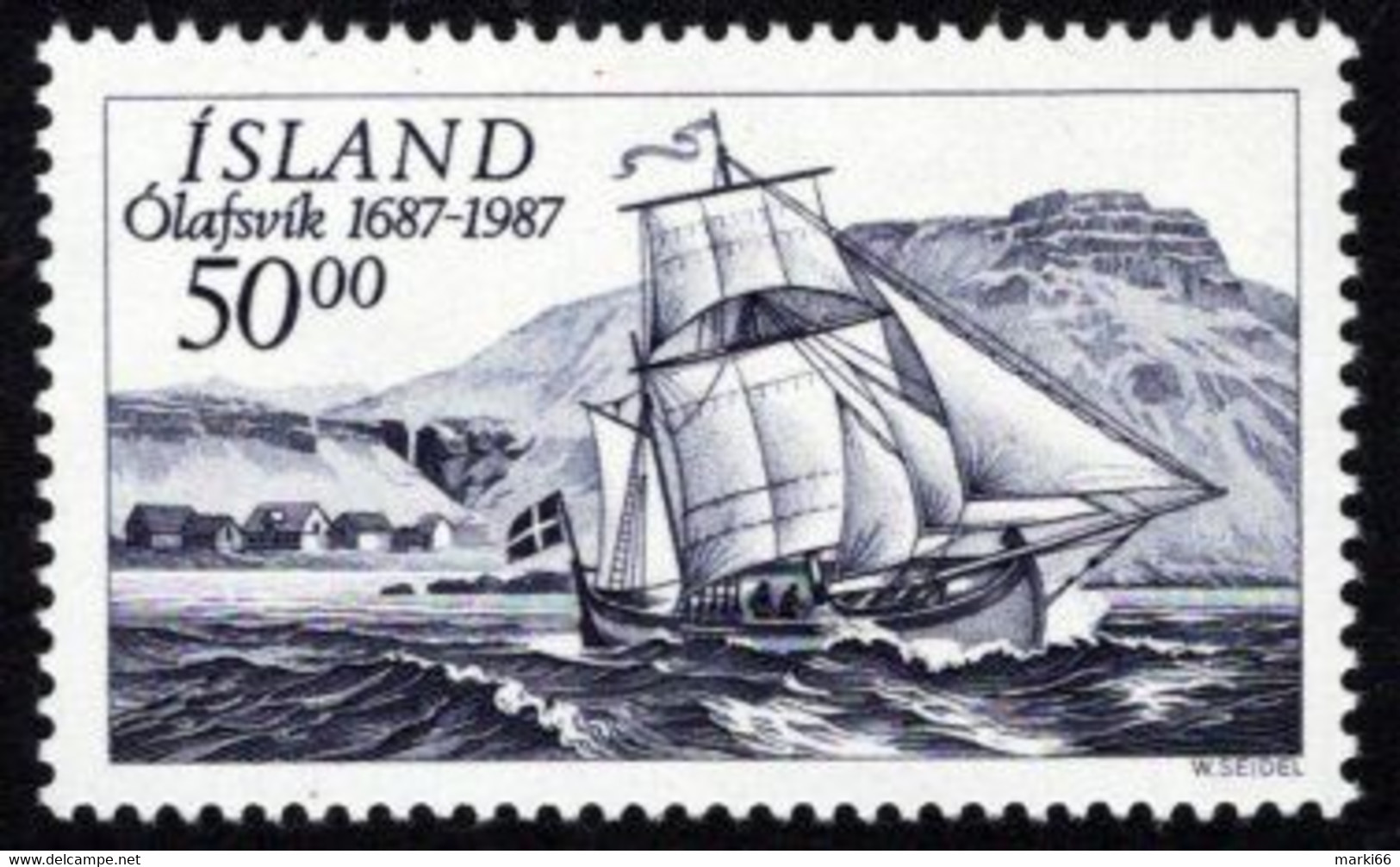 Iceland - 1987 - Olafsvic Trading Station, 300 Years - Mint Stamp - Unused Stamps