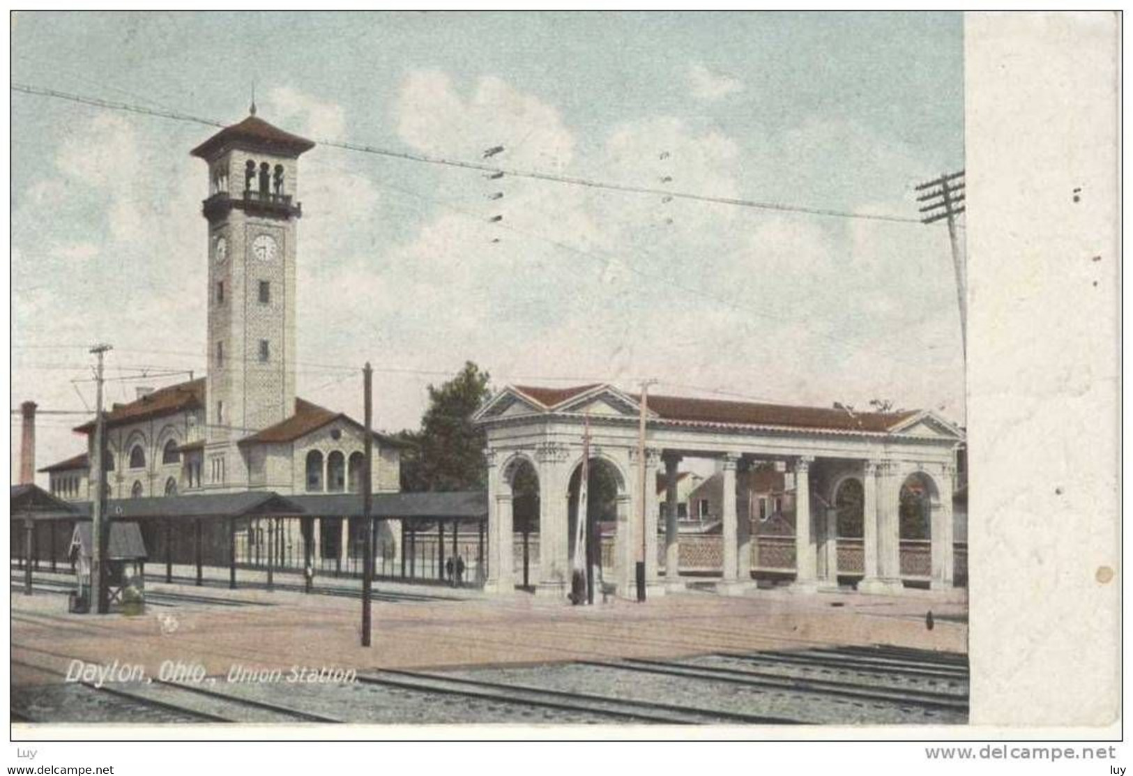 DAYTON, Ohio, Union Station/Bahnhof/gare, Used,   Dayton Aug 13, 1909, Stamp: President Franklin 1 CENT - Dayton