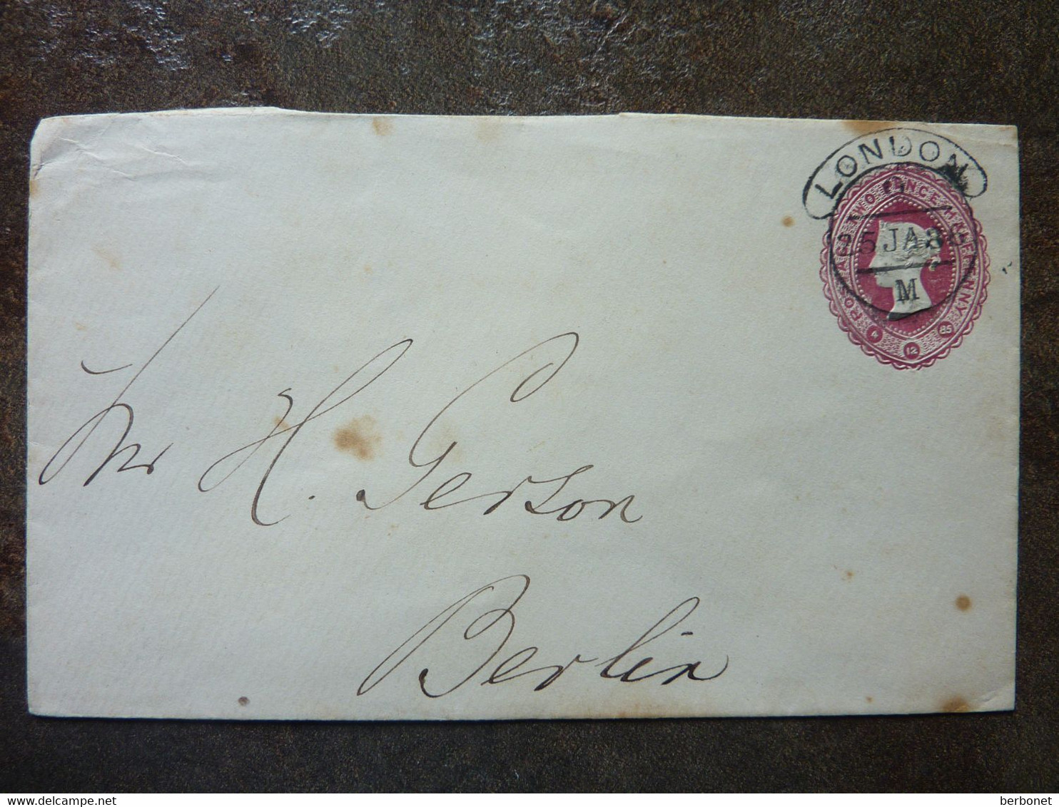 1886  Letter  Queen Victoria 2d And Half Penny  Embossed  London PERFECT - Covers & Documents