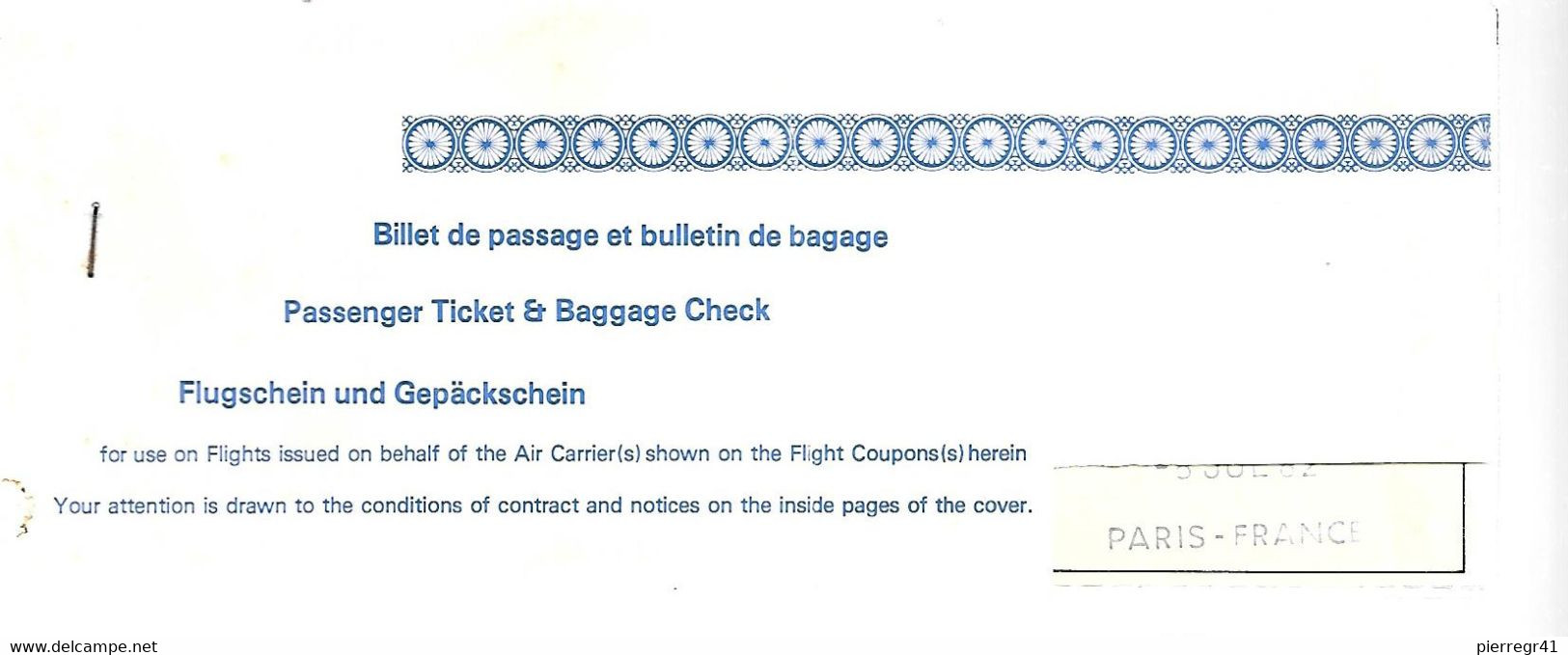 BILLET AVION-1982-CHARTER-PARIS/PALERME-AR- BE-RARE - Welt