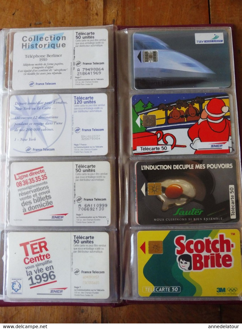 Lot de 48 TELECARTES (Cartes téléphoniques) diverses dans son classeur a pochettes