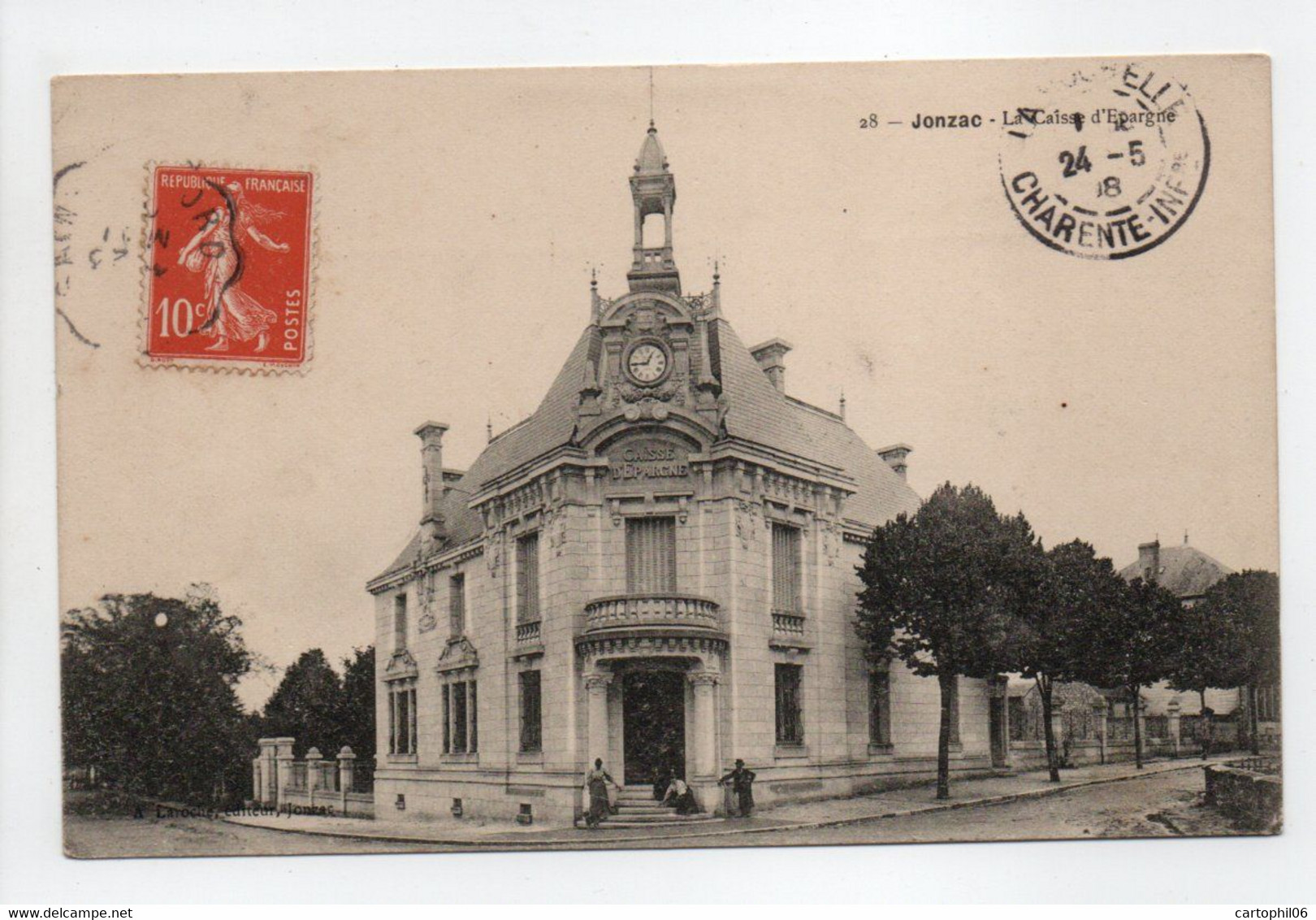 - CPA JONZAC (17) - La Caisse D'Epargne 1908 - Edition Laroche N° 28 - - Jonzac