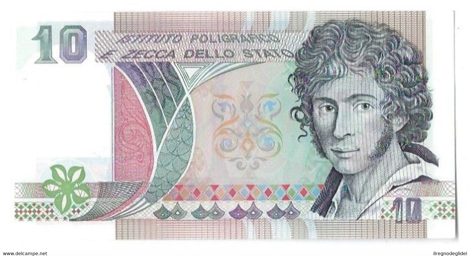 ITALIA REPUBBLICA - UGO FOSCOLO - IPZS Specimen Campione Prova Di Stampa Da 10 Unità, ORIGINALE - "LIRA PESANTE" - Otros & Sin Clasificación