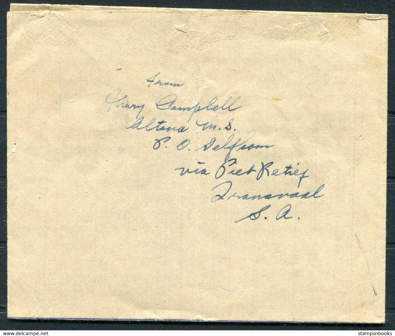1947 South Africa Air Letter Lugbrief Stationery Moolman - Passadena USA - Poste Aérienne