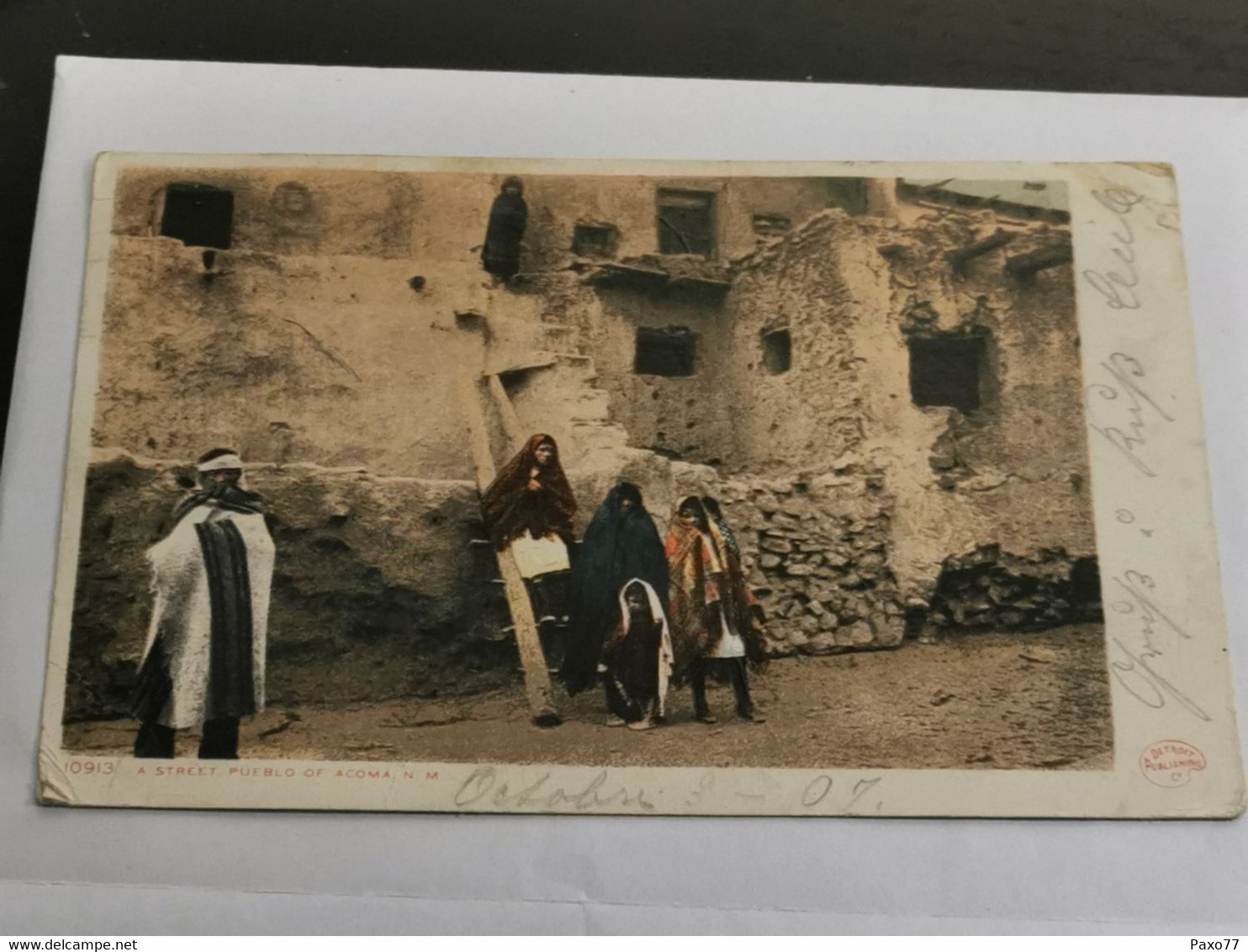 Postkarte, À Street Pueblo Of Acoma Oblitéré 1909 Envoyé à Ettelbruck Luxembourg - Amerika