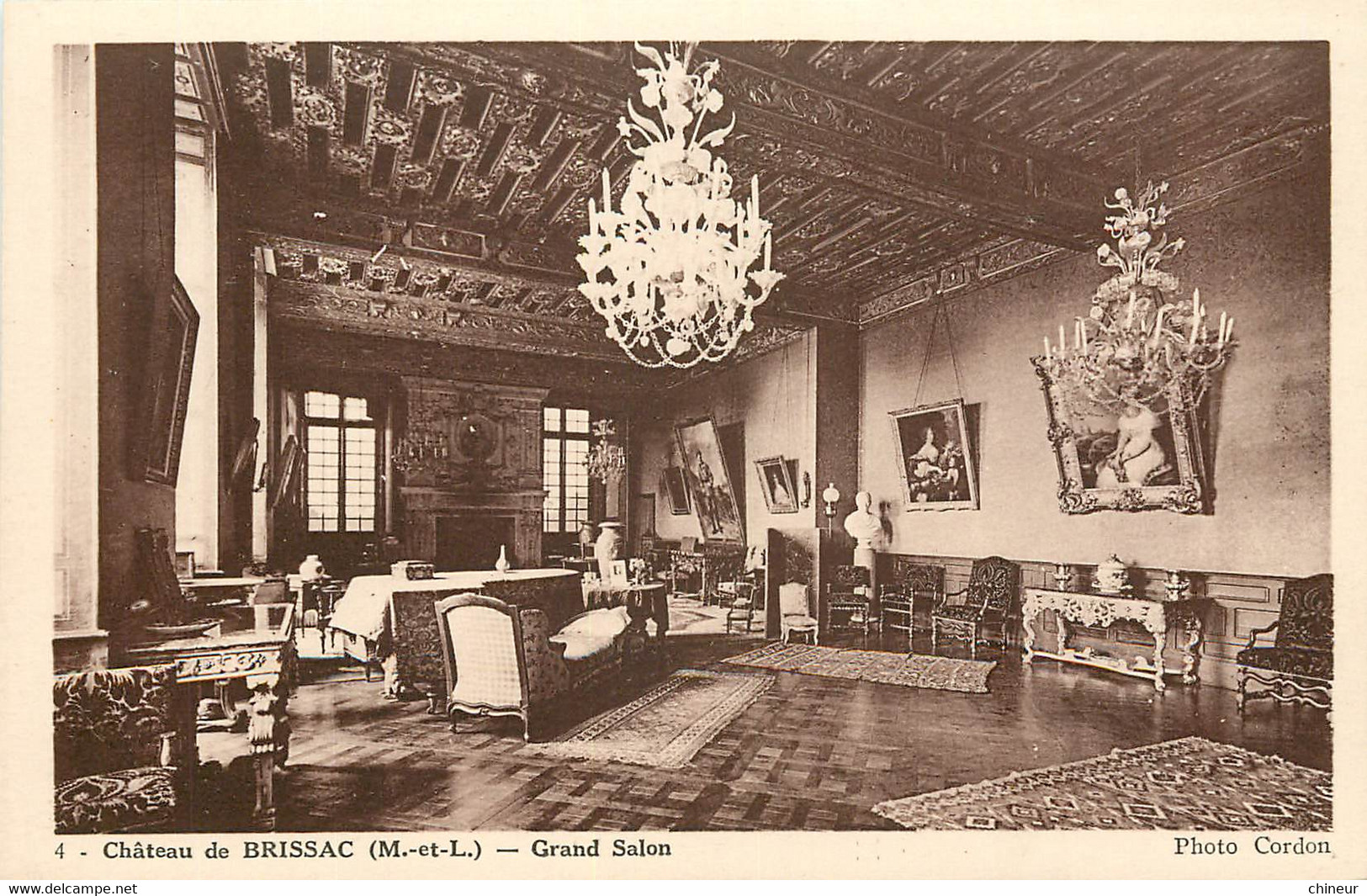 CHATEAU DE BRISSAC GRAND SALON CARTE SEPIA - Sonstige & Ohne Zuordnung