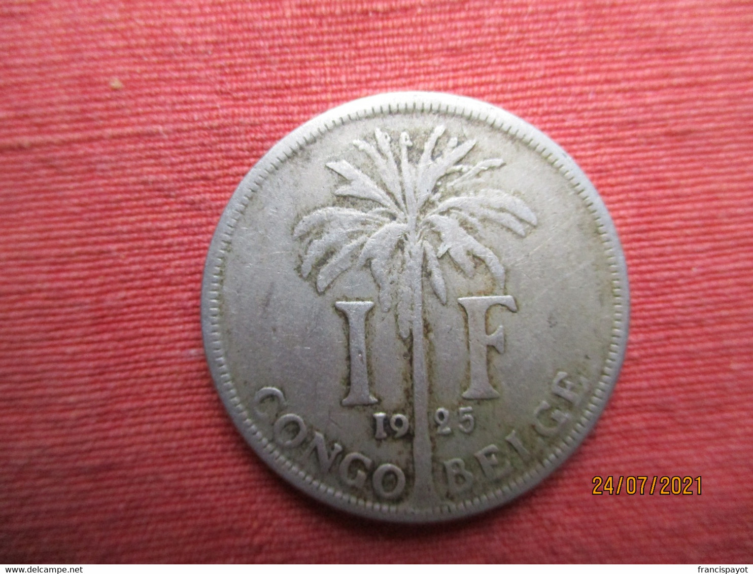 Congo Belge 1 Franc 1925 - 1910-1934: Albert I