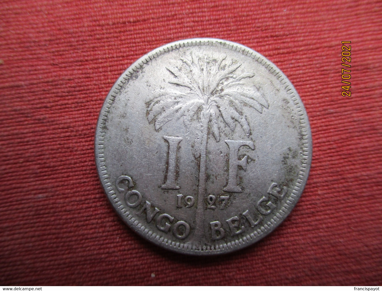 Congo Belge 1 Franc 1927 - 1910-1934: Albert I