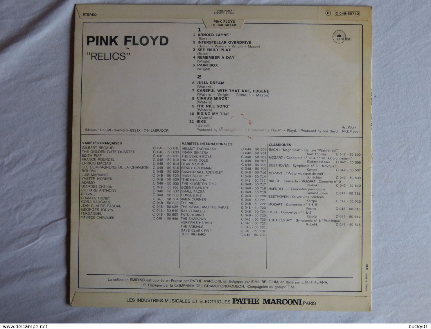 33T PINK FLOYD  - RELICS - EMIDISC 2C048 50740 - 1971 + LANGUETTE - Disco & Pop