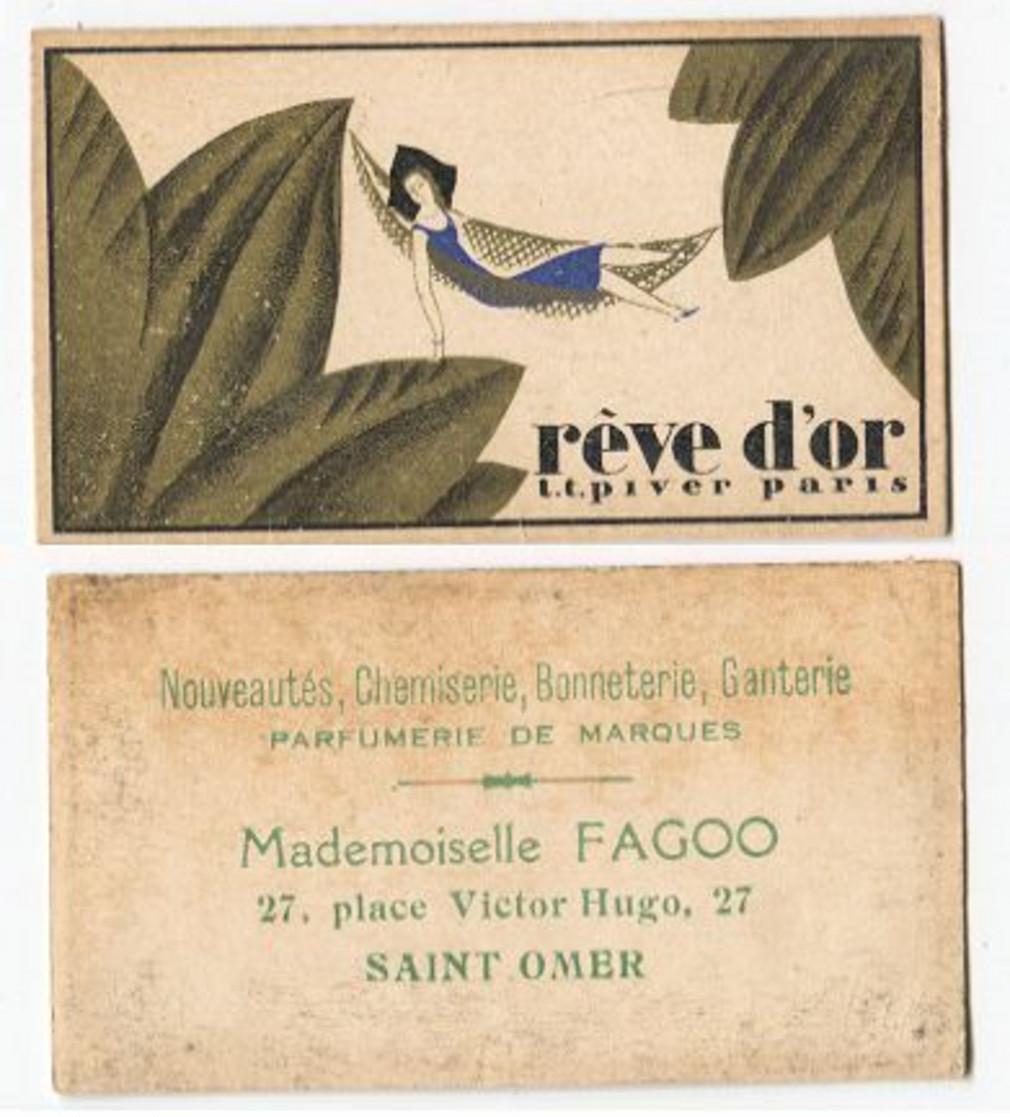 Carte Parfum Rêve D'Or  Piver Parfumerie Melle Fagoo 27 Pl Victor Hugo Saint-Omer Port France1,06€ - Picardie - Nord-Pas-de-Calais