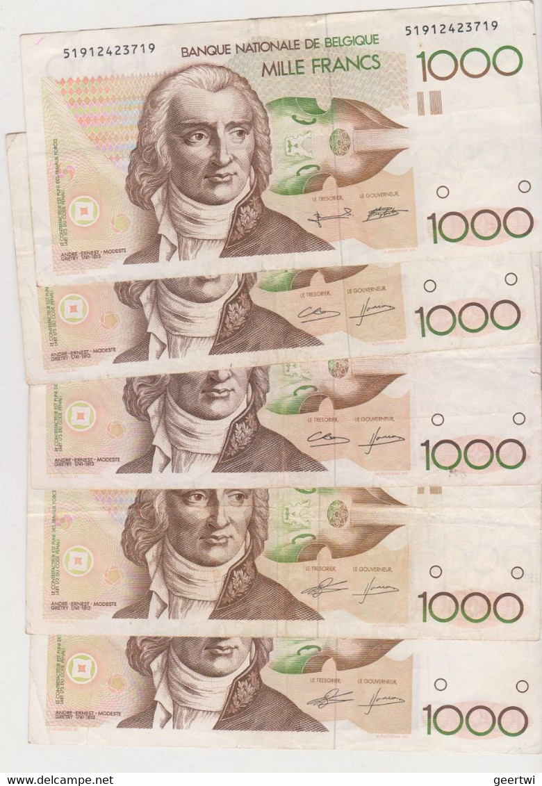 5 X 1000 Frank Type Gretry - 1000 Francs