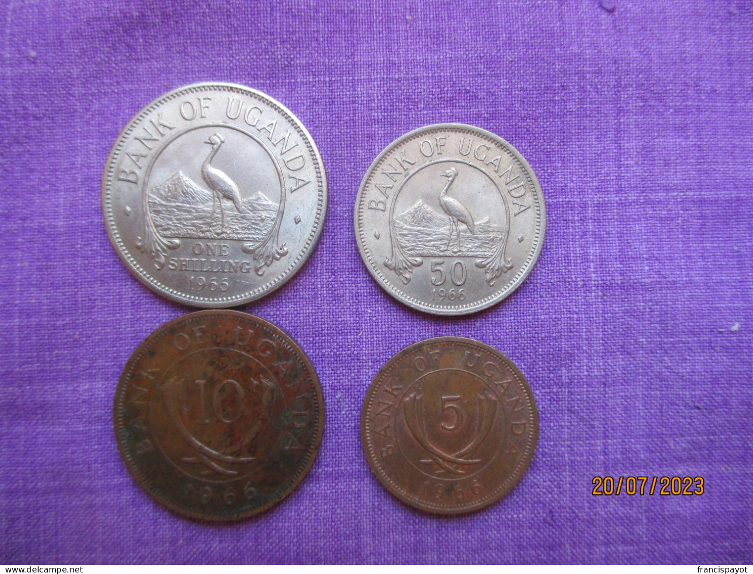 Uganda: 5 Cents, 10 Cents, 50 Cents, 1 Shilling 1966 - Ouganda