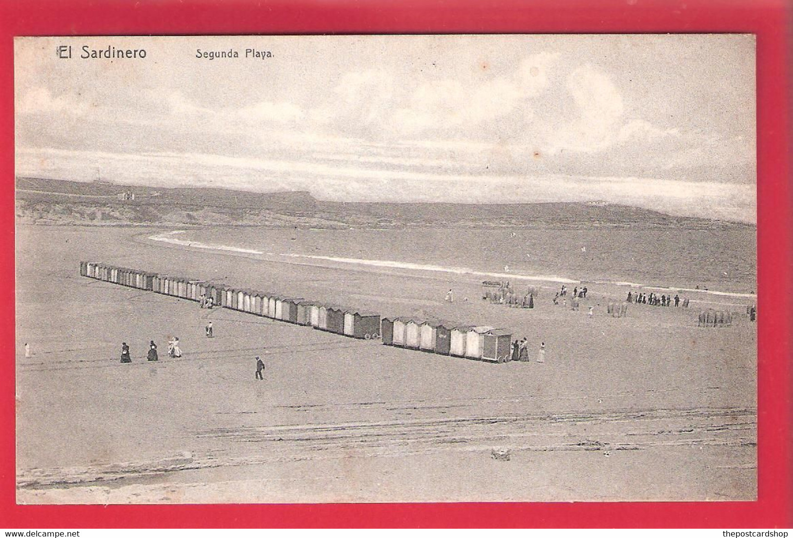 CPA ESPAGNA SANTANDER EL SARDINERO SEGUNDA PLAYA BEACH HUTS SPAIN - Cantabria (Santander)