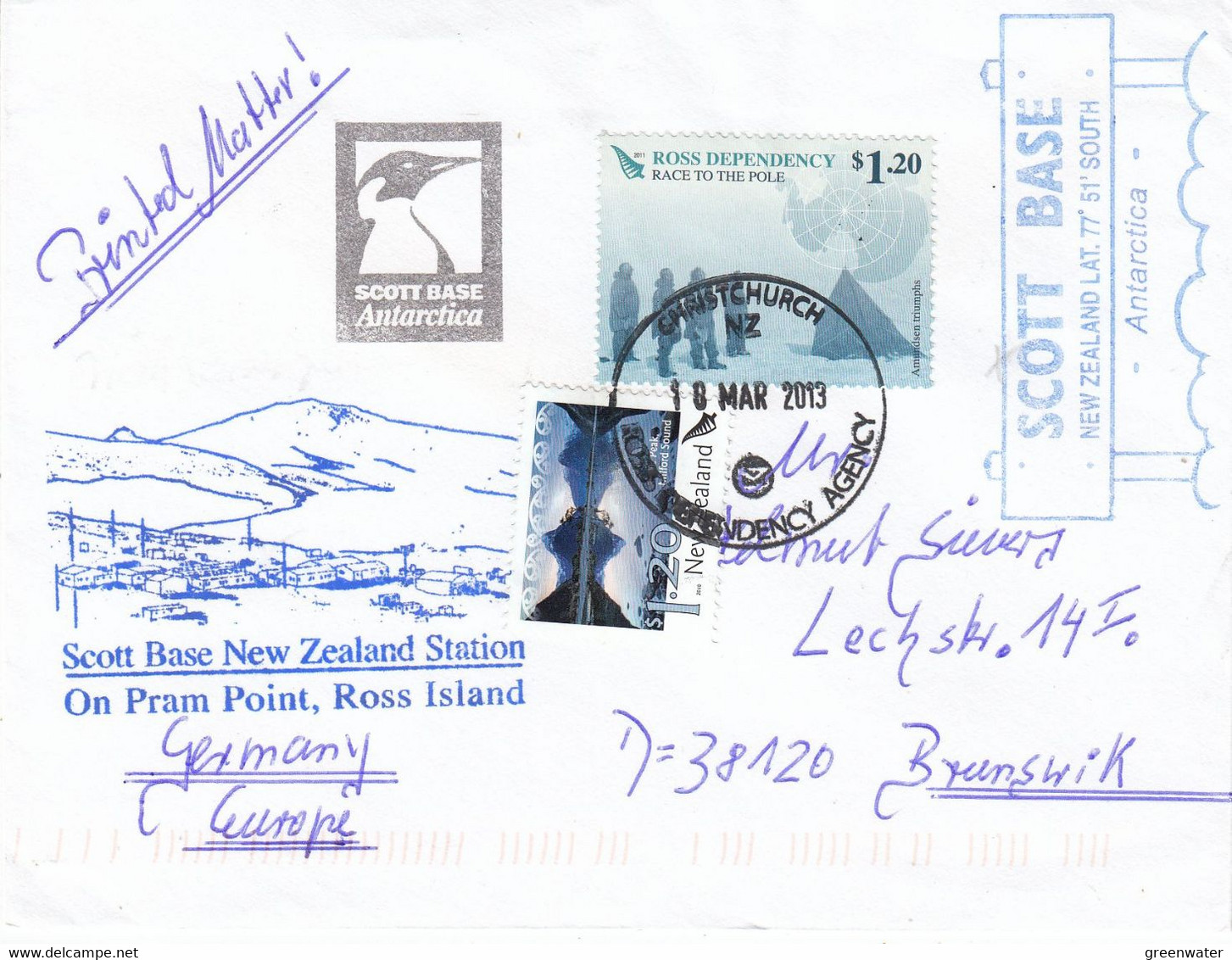 Ross Dependency 2013 Cover Race To The Pole (+stamp Netherlands) Ca Scott Base Ca 18 MAR 2013 (F8858) - Brieven En Documenten