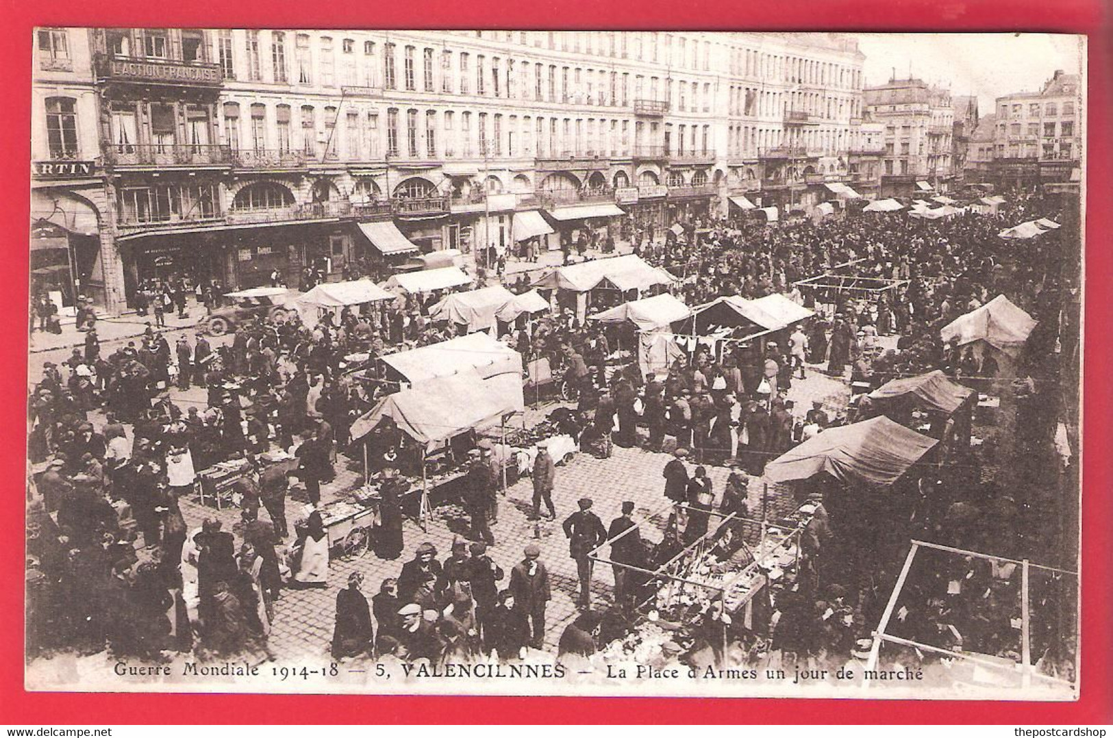 CPA 59 NORD No.5 VALENCIENNES La Place D'armes Un Jour De Marche GUERRE MONDIALE 1914-18 RARE !! BREGER FRERES PARIS - Valenciennes