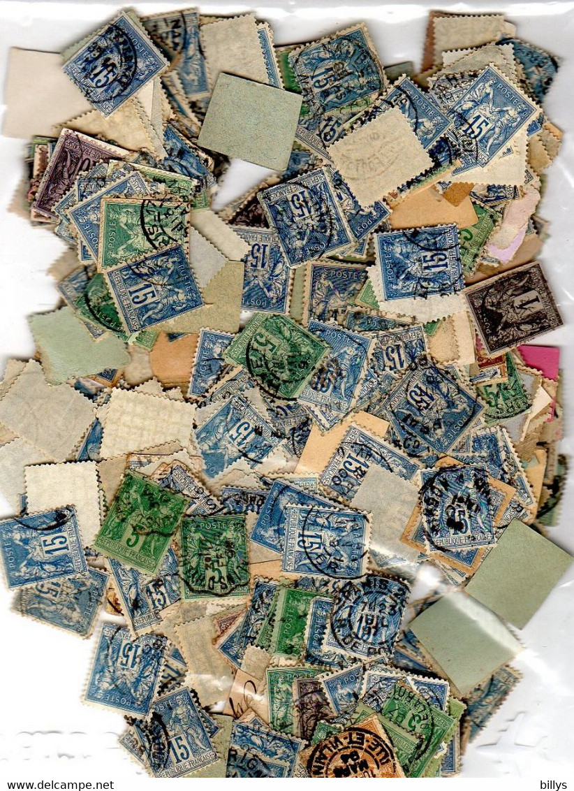 D194 - FRANCE Lot De Timbres Sage Oblitérés, Années 1900, 400 à 500 Tous états, Non Vérifiés, 2 Photos - Andere & Zonder Classificatie