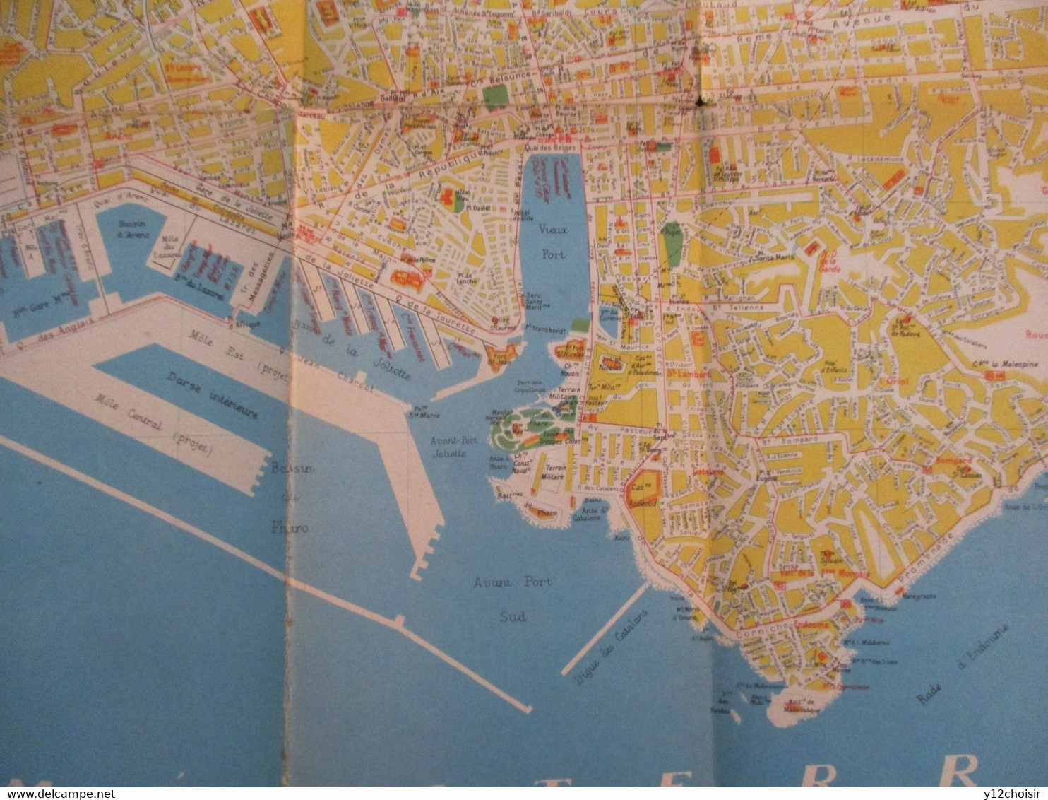 PLAN DE MARSEILLE 1942 & DE SA BANLIEUE DE SAINT-ANTOINE A MAZARGUES D'ALLAUCH A LA BARASSE