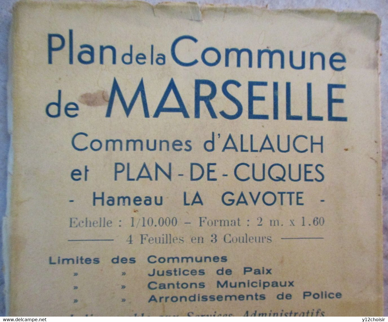 PLAN DE MARSEILLE 1942 & DE SA BANLIEUE DE SAINT-ANTOINE A MAZARGUES D'ALLAUCH A LA BARASSE