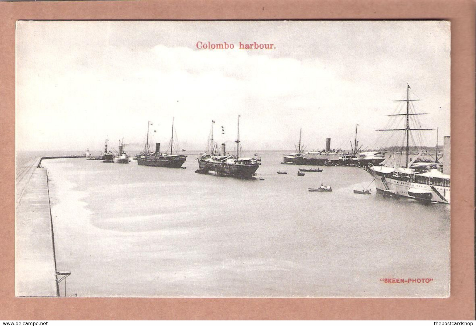 CPA CEYLAN CEYLON SRI LANKA SKEEN PHOTO COLOMBO HARBOUR SHIPPING HARBOUR BOATS TITLE @TOP - Sri Lanka (Ceylon)