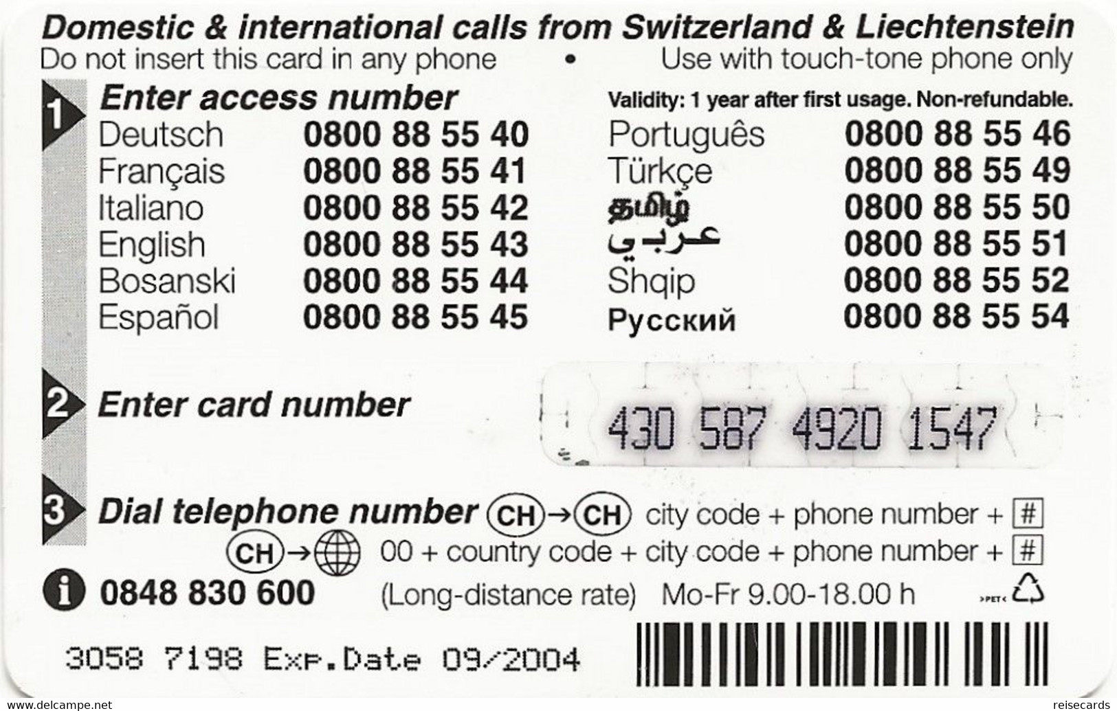 Liechtenstein: Telecom FL - Affe 09.04 - Liechtenstein
