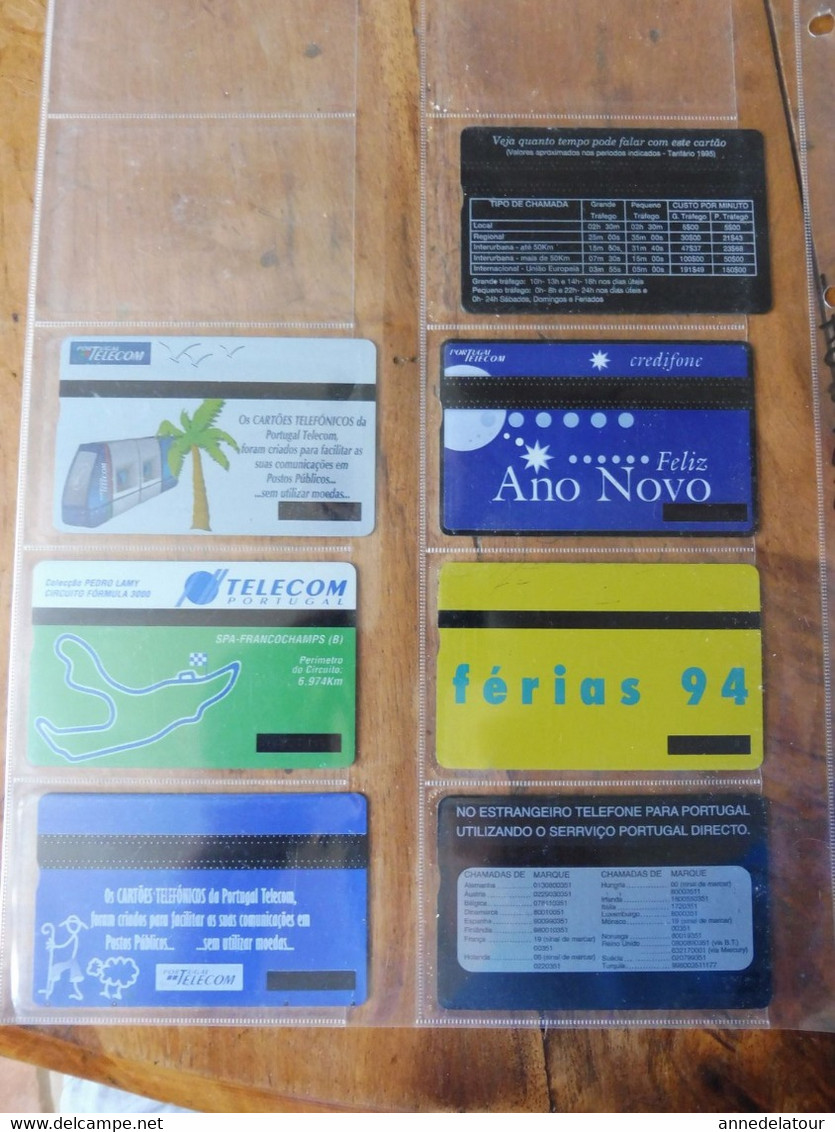 7 télécartes (cartes téléphoniques) origine TELECOM PORTUGAL