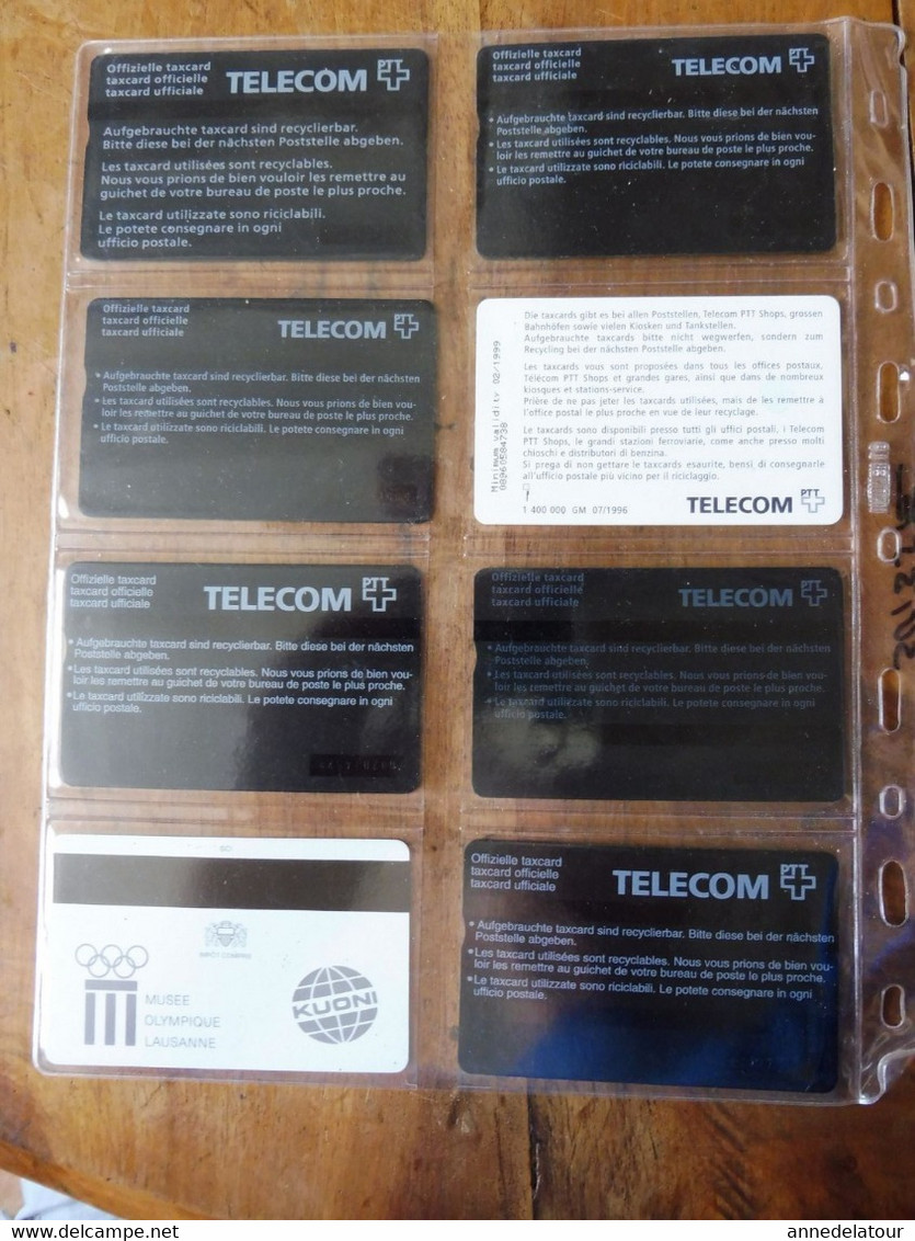 8 télécartes ( TAXCARD ) origine TELECOM SUISSE