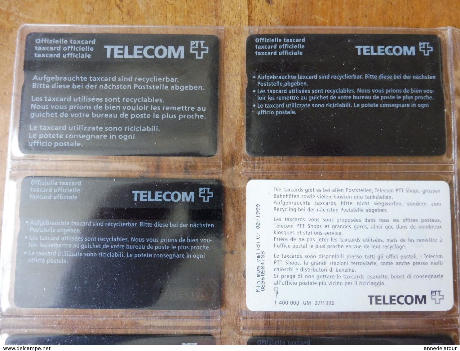 8 télécartes ( TAXCARD ) origine TELECOM SUISSE