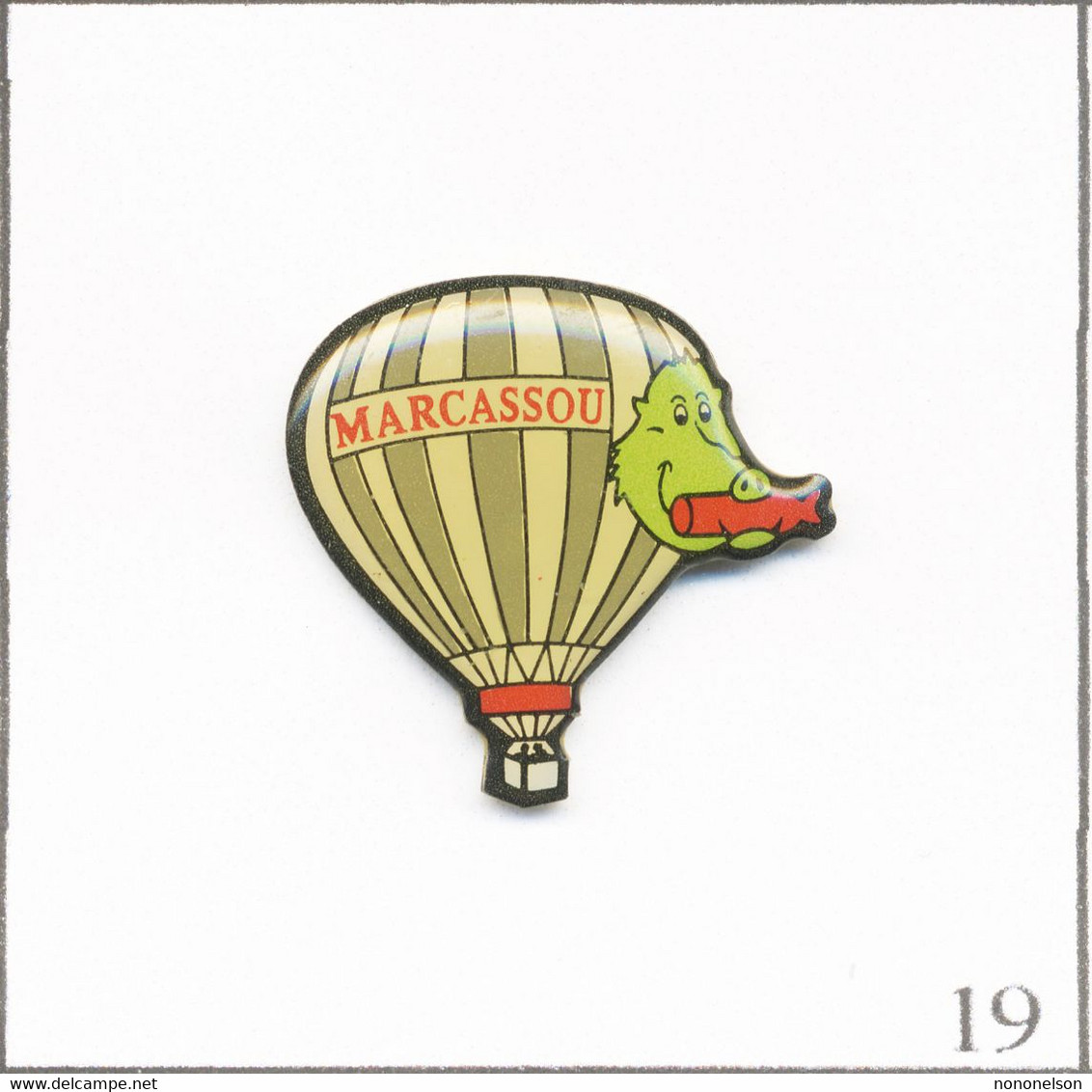 Pin's Transport - Montgolfière / Ballon “Marcassou“ (Saucisson Des Ardennes). Non Estampillé. Epoxy. T818-19 - Montgolfières