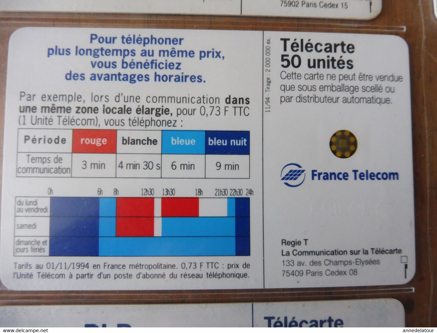 10  Télécartes  FRANCE TELECOM    publicités et divers, Anniversaire Débarquement 1944, etc